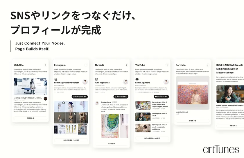 SNSやリンクをつないでプロフィールを作成