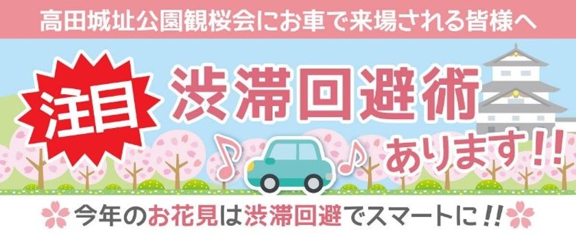 「高田城址公園観桜会 渋滞対策プロジェクト」に関するお知らせ
