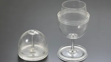 試作品の収納形体と展開形体の様子