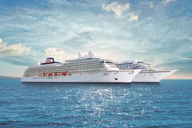 「飛鳥II」(奥)「飛鳥III」(手前)二隻運航イメージ