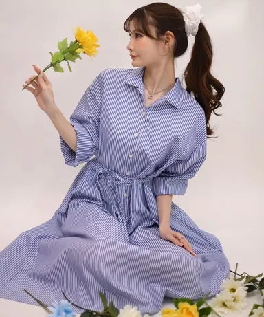 ストライプワンピース