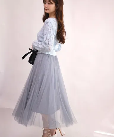 チュールロングスカート