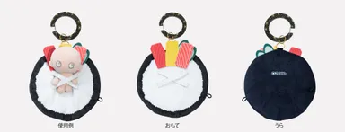 てまき：広げた状態の使用例・おもて・うら