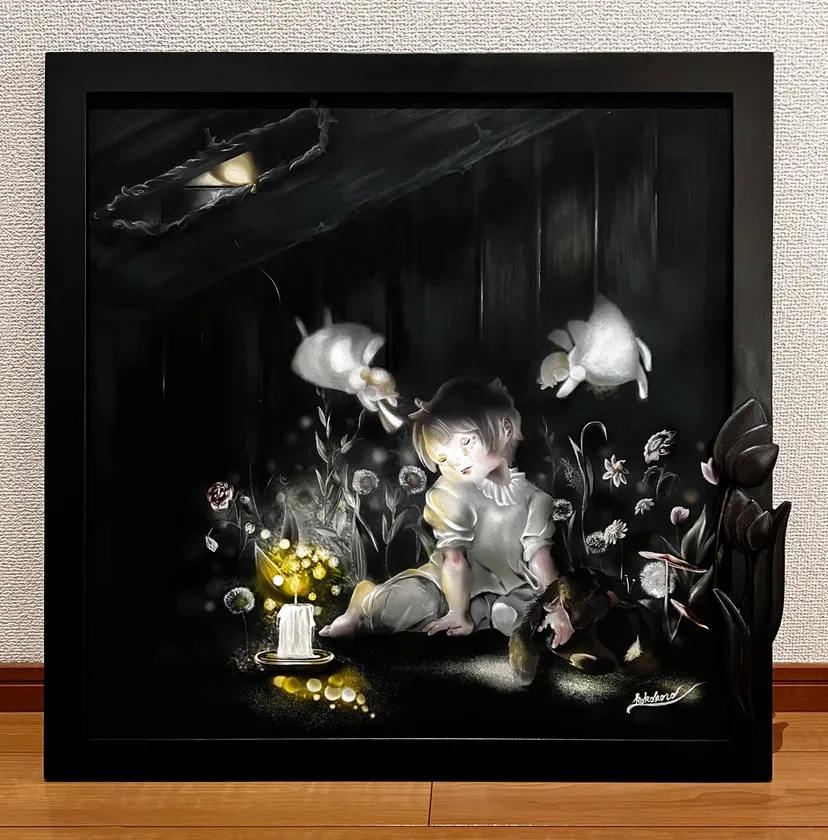 2024年のパリ展示作品。地元の額装職人の技も作品に色を添えている