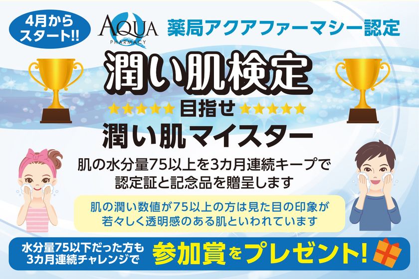 アクアファーマシー橋本店、健康と美肌を両立する
「お肌の潤い検定」を4月より開催