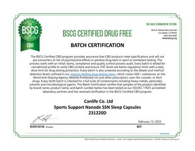 アンチドーピング「BSCG Certified CBD」認証