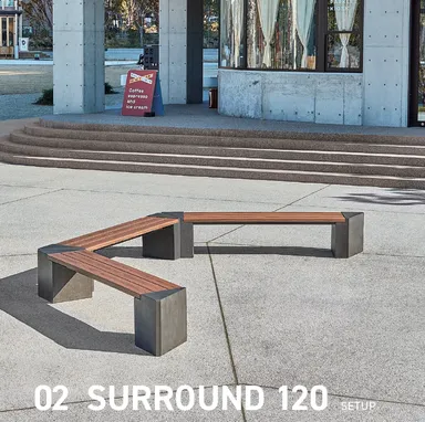 ベンチと人が繋がって、広がるレイアウト