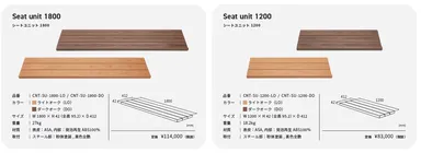 シートユニット1200、1800
