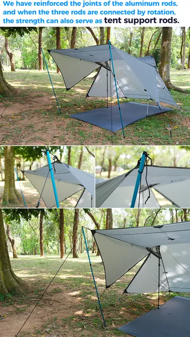 テントの支えでも耐久性あり