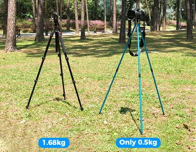 通常の三脚よりも軽い
