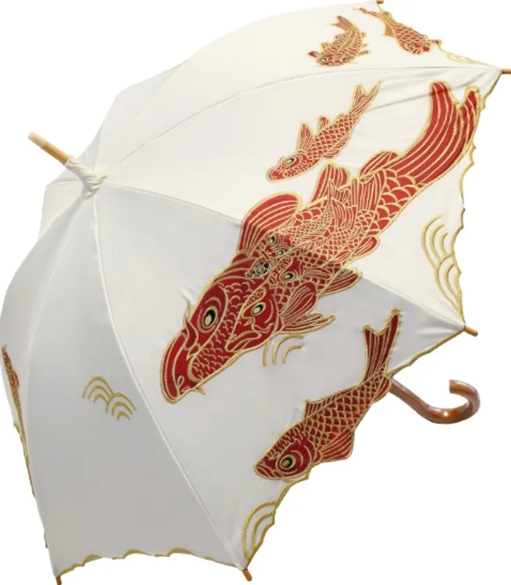 Ki-yan(木村英輝)オーガンジーカットワーク カープ刺繍 かわず張り