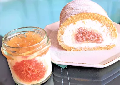 雪国ぷりんいちじくジュレ＆糀と米粉のロールケーキ(いちじく)