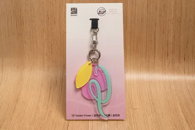 【金花体キーホルダー】桃色の花