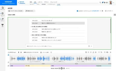 生成AIがVoC分析結果とそのサンプル通話を提示。すぐに洞察を得られます