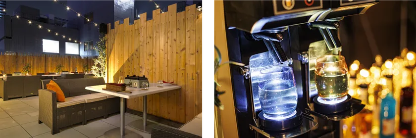 全席ソファ席でゆったりとした空間、フリーフローで自由に組み合わせるドリンク各種