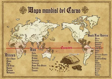 主なカカオの産地とカカオベルト