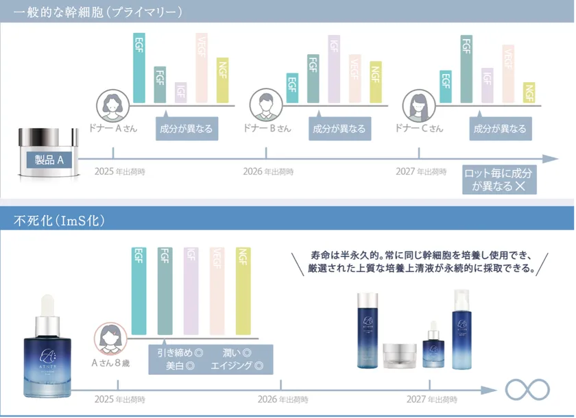 ImS細胞と一般的な幹細胞との比較