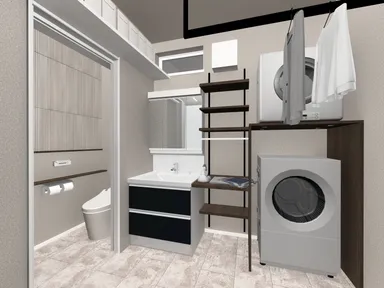 1階洗面所　イメージパース