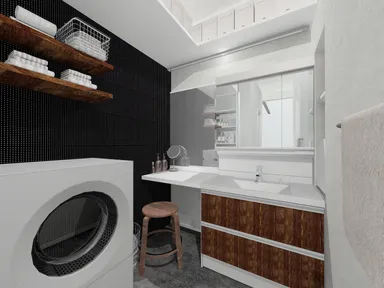 2階洗面所　イメージパース