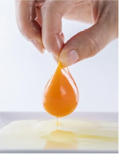 天てり卵の濃厚な黄身