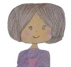 7歳の長女が描いた武田氏の似顔絵