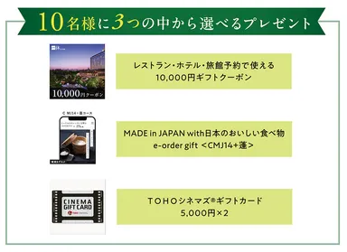 3つの中から選べるプレゼント