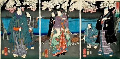(Photo_05) 隅田川の夜桜　一恵斎芳幾　文久元年(1861)　［後期展示］