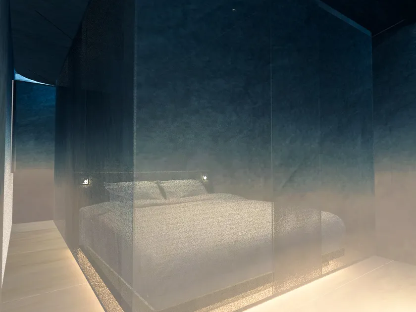 蚊帳をイメージした寝室