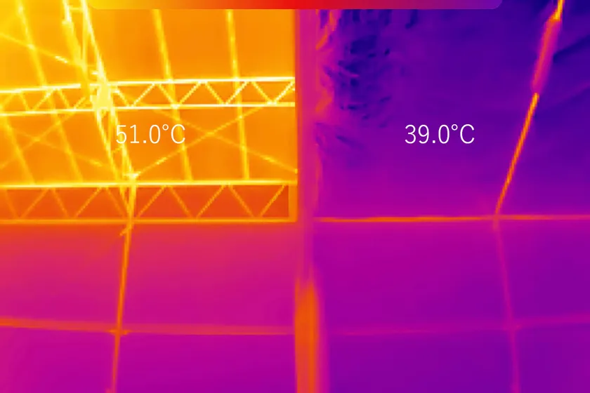 天井温度は12℃の差