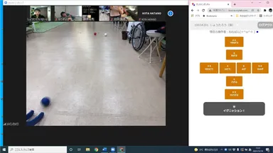 オンラインボッチャ操作画面の様子
