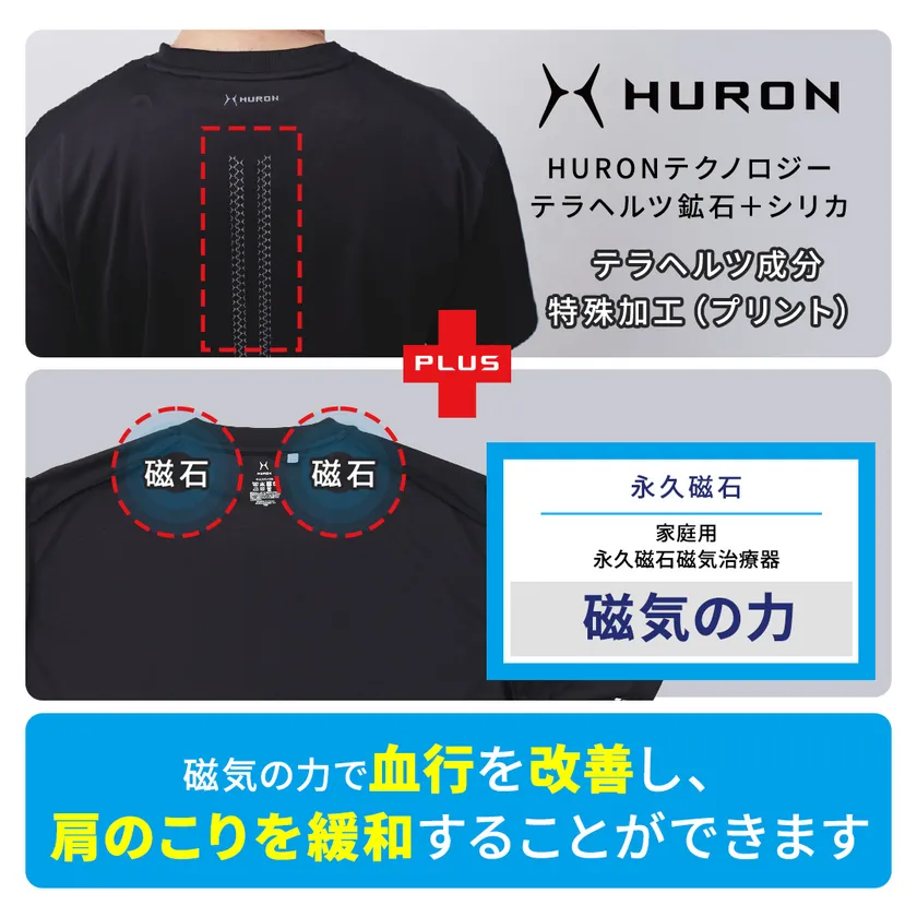 背面のプリントに加え両肩に磁石を装着