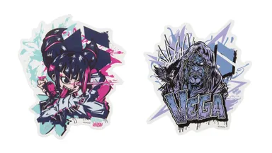 ストリートファイター パンクキャンバスアート コレクション トラベルビッグステッカー(ジュリ、ベガ)