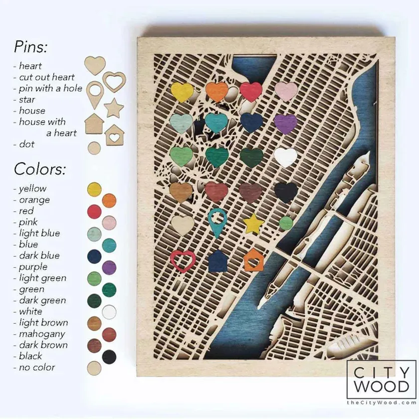 ピンの色や形をカスタマイズ