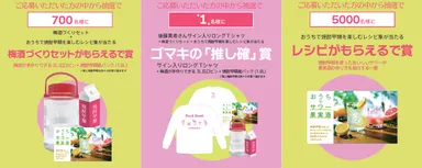 賞品と当選者数