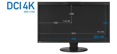 30.5型の広い画面スペースに、DCI 4K解像度