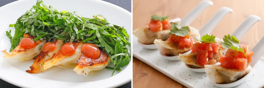 ヴィーガン 梅しそ焼き餃子とヴィーガン とまと焼き餃子