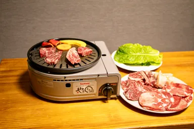 食材を焼く様子