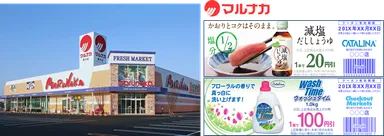 マルナカ店舗とレジ・クーポン