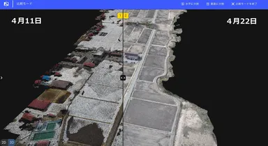 【村内撮影画像から生成した3Dモデルの比較】