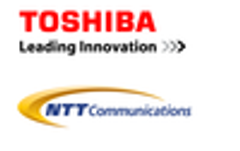 株式会社東芝、NTTコミュニケーションズ株式会社のロゴ