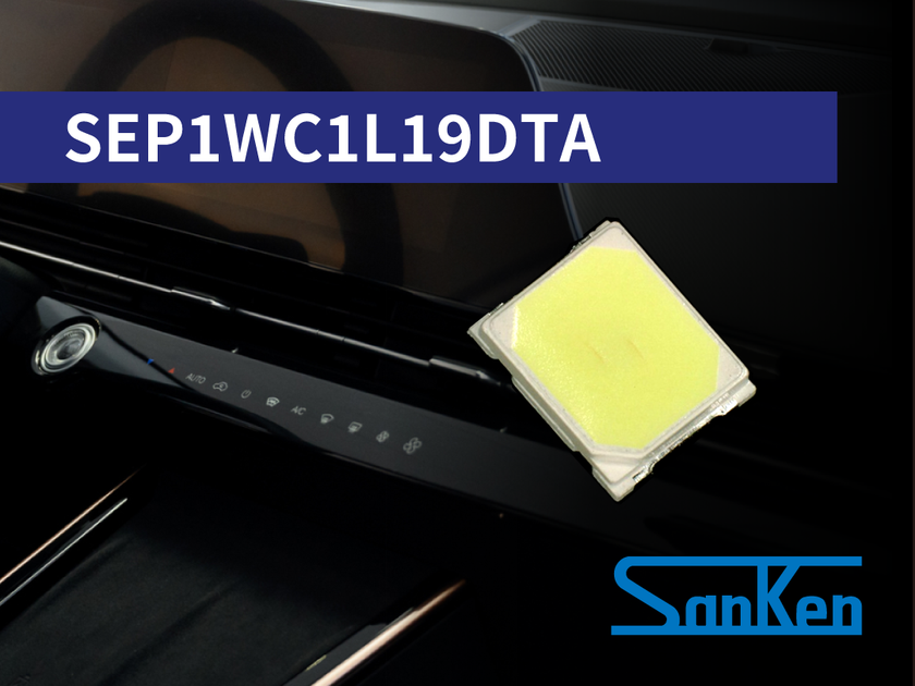 業界トップクラス*の高輝度　
車室内表示向け3528フラットLED『SEP1WC1L19DTA』
量産開始