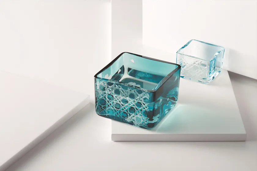 枡グラス 翠角彩 sui-kaku-sai