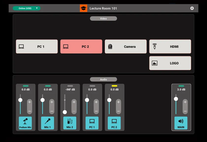 学校の教室での『VenuSet』操作画面イメージ
