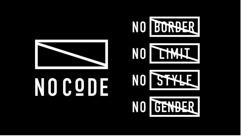 写真)Code(境界線)を無くし、クロスオーバーする活動展開を表すコーポレートロゴ