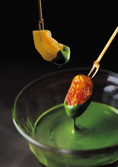 大人気の抹茶ディップフルーツ