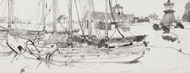 堂本印象《住吉高燈籠絵巻》(部分)明治44年(1911) 京都府立堂本印象美術館蔵