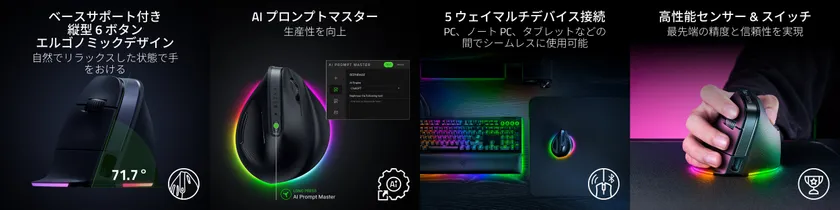 Razer Pro Click V2 シリーズ - 特徴イメージ