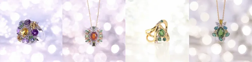 オリジナルカラフルジュエリーリング&ペンダント