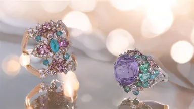 K18PGパライバトルマリンR/PtヴァイオレットサファイアR