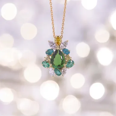 K18YGパライバトルマリンイエローダイヤPD